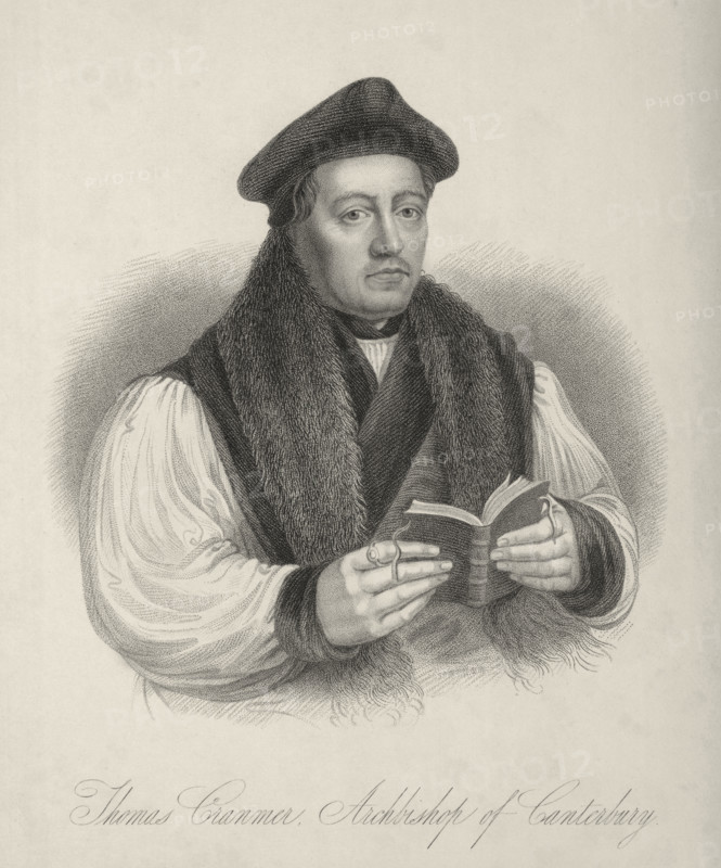 Thomas Cranmer Archbishop of Canterbury, c1530, (1834-1837).Thomas Cranmer (1489-1556) was the Archbishop of Canterbury during the reigns of the English kings Henry VIII and Edward VI. Plate 4 from "Lives of Eminent and Illustrious Englishmen, from Alfred the Great to the Latest Times", Vol 1. [Glasgow & Edinburgh, 1834-37]