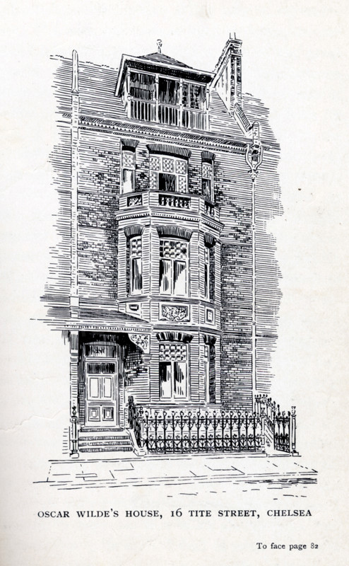 Oscar Wilde's House, 16 Tite Street, Chelsea, London, 1914. The home of Irish-born playwright and novelist Oscar Wilde (1854-1900). From "Oscar Wilde and Myself" by Lord Alfred Douglas.[London, 1914].