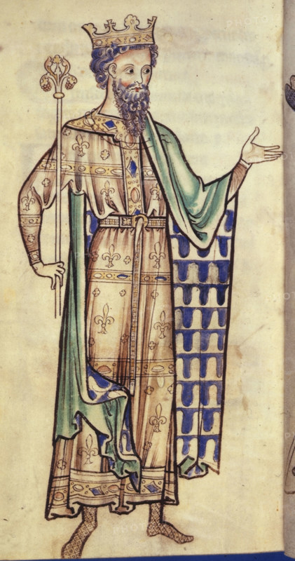 Drawing of a king holding a sceptre, c1250. Standing figure of a king. From the Westminster Psalter. (Westminster or St Albans, c1250).