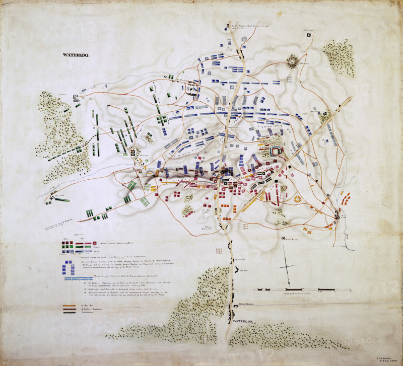 Plan of the Battle of Waterloo, 1815.