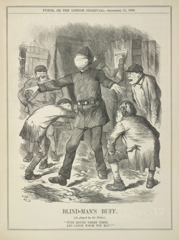 Blind-man's buff, 1888. From Punch Or The London Charivari.