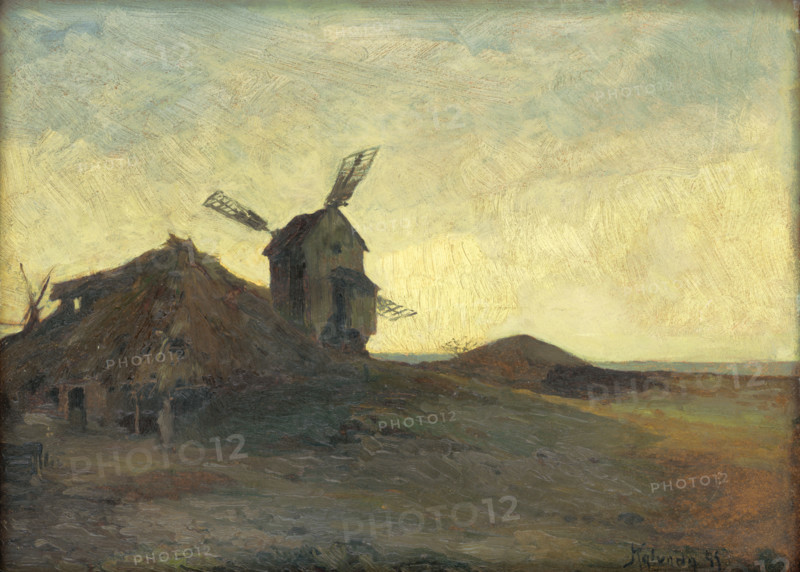 Landscape with windmill, 1900.