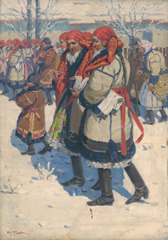 Moravian Slovaks in Winter, around 1920.