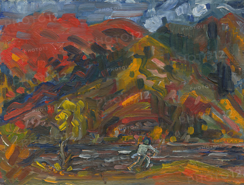 Man on the river bank, 1935-1940.