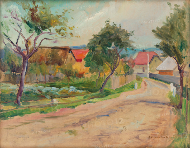 Village scene, 1940.