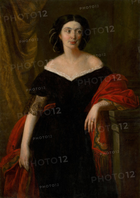Portrait of a Woman in an Evening Gown, 1855-1860.