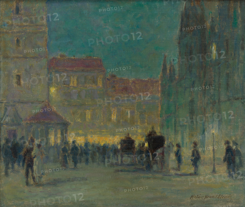 Evening in front of the St. Elisabeth Cathedral, around 1943.