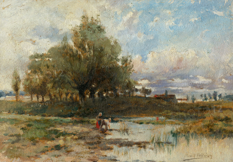 Landscape with pond, 1890-1900.