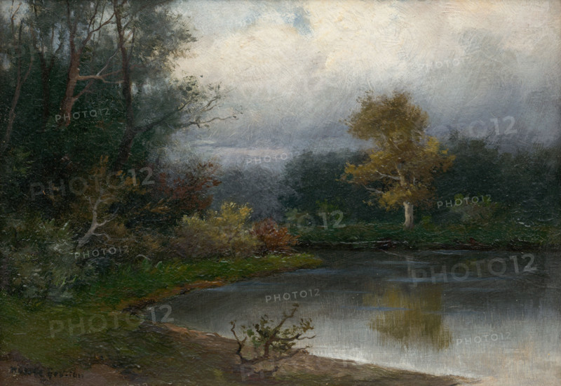 Landscape with pond, c 1900.
