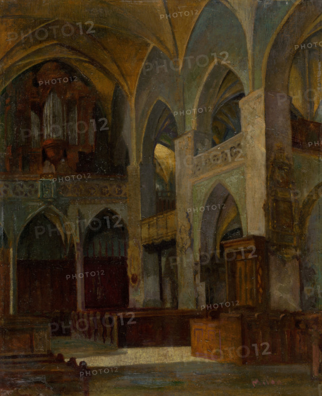 Interior of St. James Church in Levoca, 1910-1920.