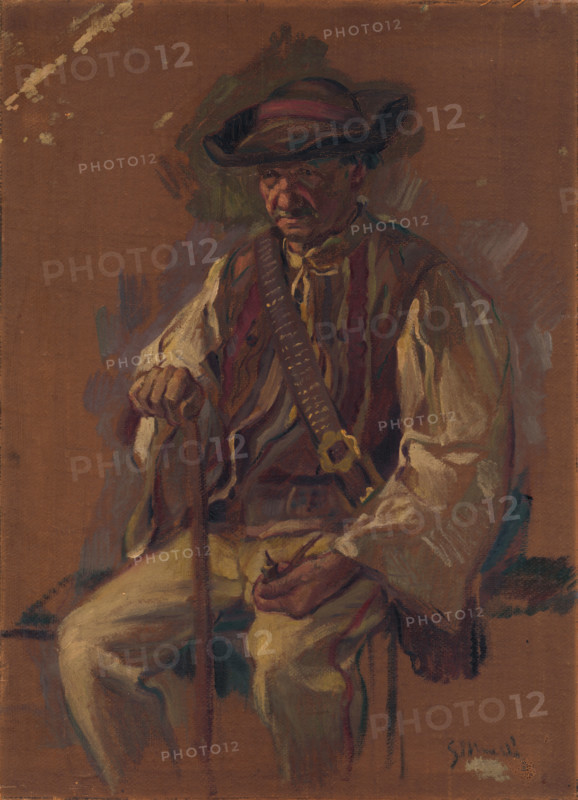 Portrait of a Standing Man in a Folk Costume, 1925-1930.