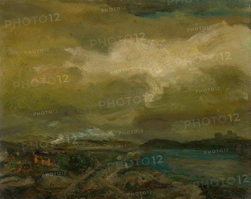Landscape during a storm, c1910.