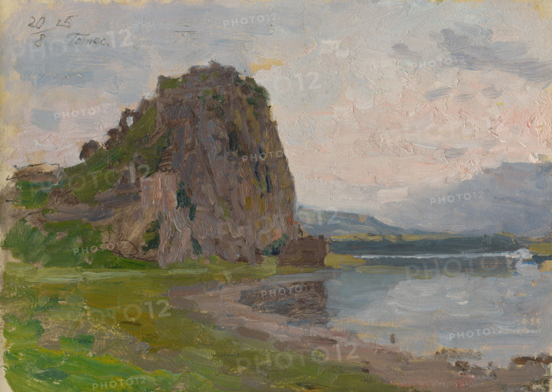 Devín - study for a painting, 1925. Scene near Bratislava, Slovakia.