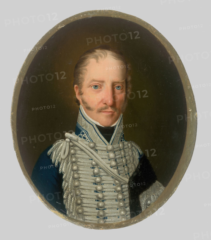 Portrait of a nobleman in a black fur coat, c1815. Probably by Jozef Czauczik.