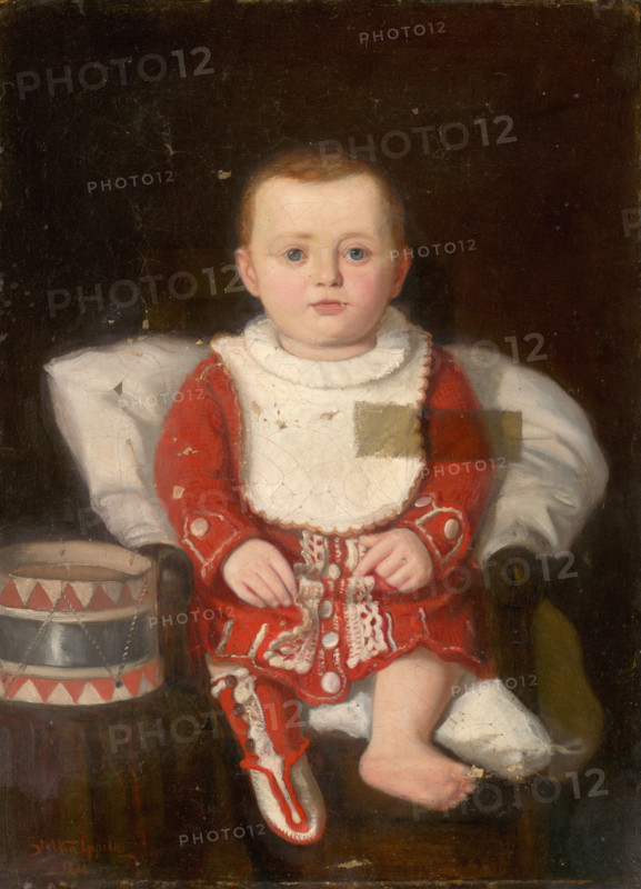 Portrait of a child with a drum, 1880.
