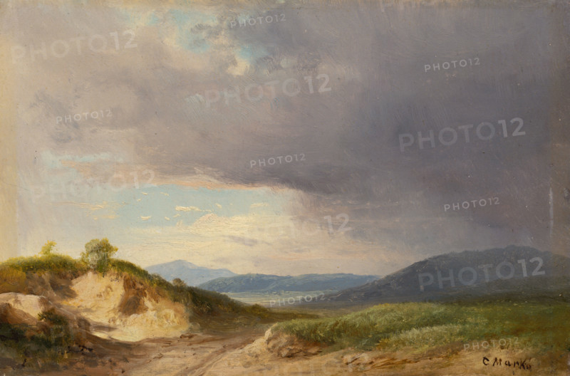 Hilly landscape with cloudy skies, 1840-1860.