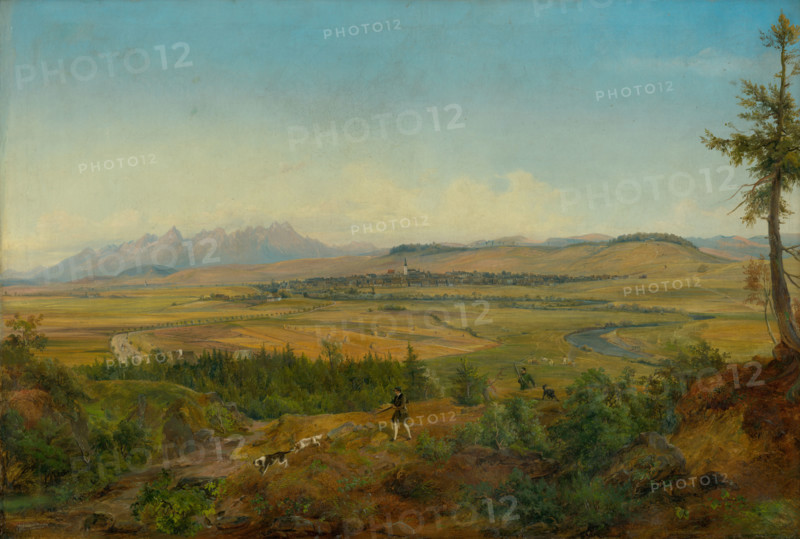 View of Spisská Nová Ves, 1860-1863. Town near the High Tatras in the Kosice Region of Slovakia.
