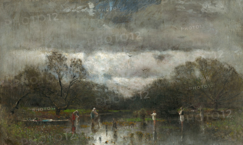 Landscape with Washerwomen and Fishers, 1878-1880.