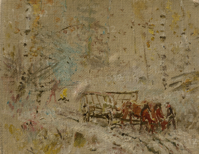 Winter Landscape with a Hay Wagon, 1895-1905.