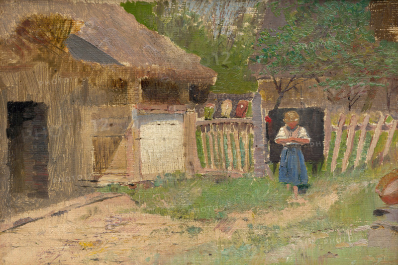 Girl in a Farmyard, 1880-1900.