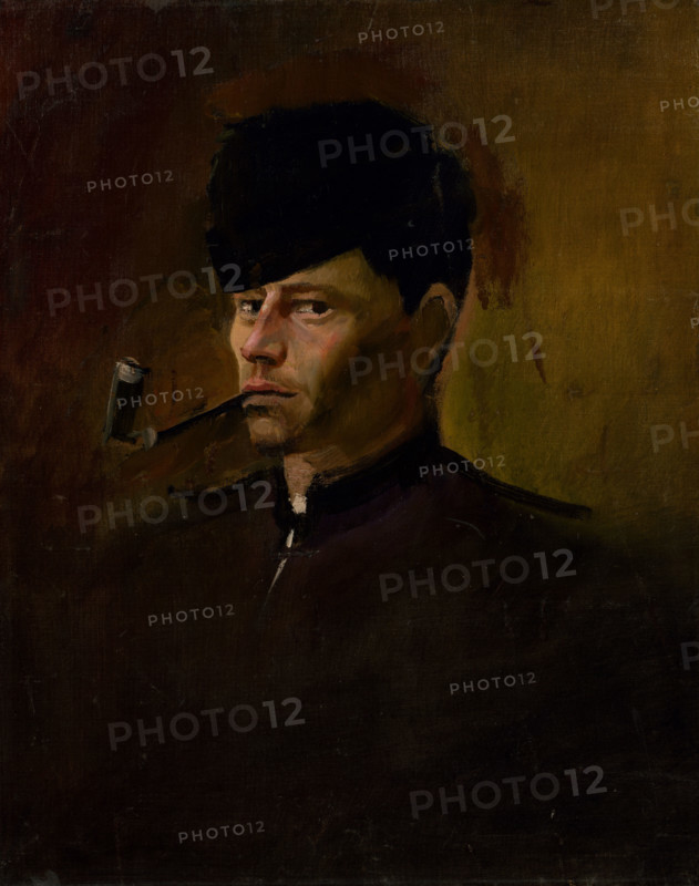 Dandy in Fur Cap with Pipe, 1877-1880.