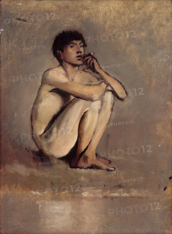 Study of a Seated Nude of a Young Man, 1875-1885.