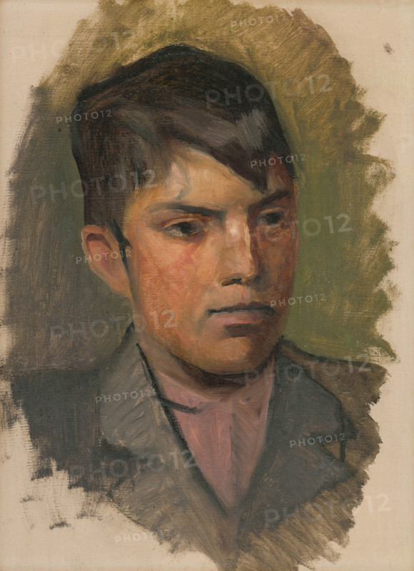 Head Study of a Boy in a Pink Shirt, 1880-1900.