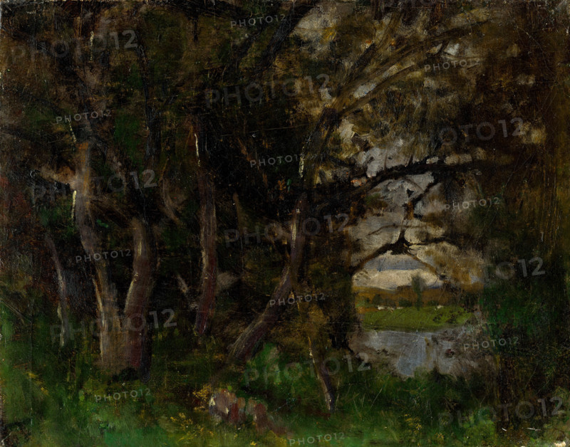 Early Evening Motif in a Park in Strázky, 1895-1900.
