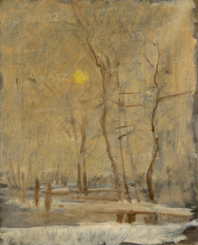 Winter Sun in a Landscape with a Brook. Motif from Strázky, 1900-1910.