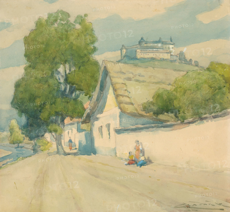 Krásnohorské Podhradie, 1925-1930. Village at the foot of the Castle of Krásna Hôrka, eastern Slovakia.