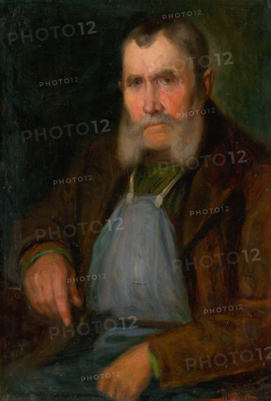 Portrait of Old Bratislava Vine-Dresser Schmidt-Hanzl, around 1900.
