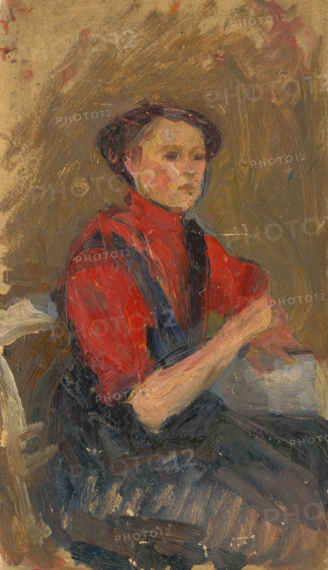 Portrait of a Young Woman in a Red Sweater, 1900-1910.
