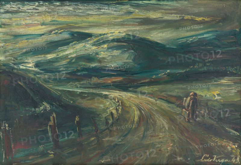 Landscape with travellers, 1943.