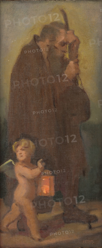 Study of Pilgrims with a Guardian angel - Ahasver, 1910-1930.