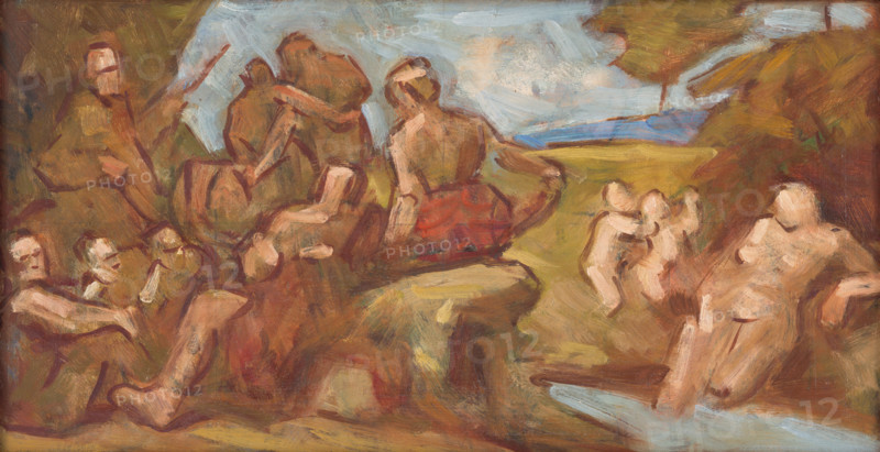 Sketch of Composition with Bathing People, 1910-1930.