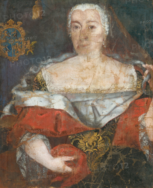 Portrait of a Zemianka in a Brocaded Cloak, 1740.