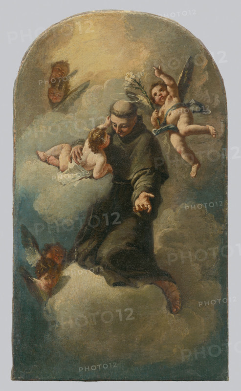 Saint Anthony on a Cloud Surrounded by Angels, 1770-1800.