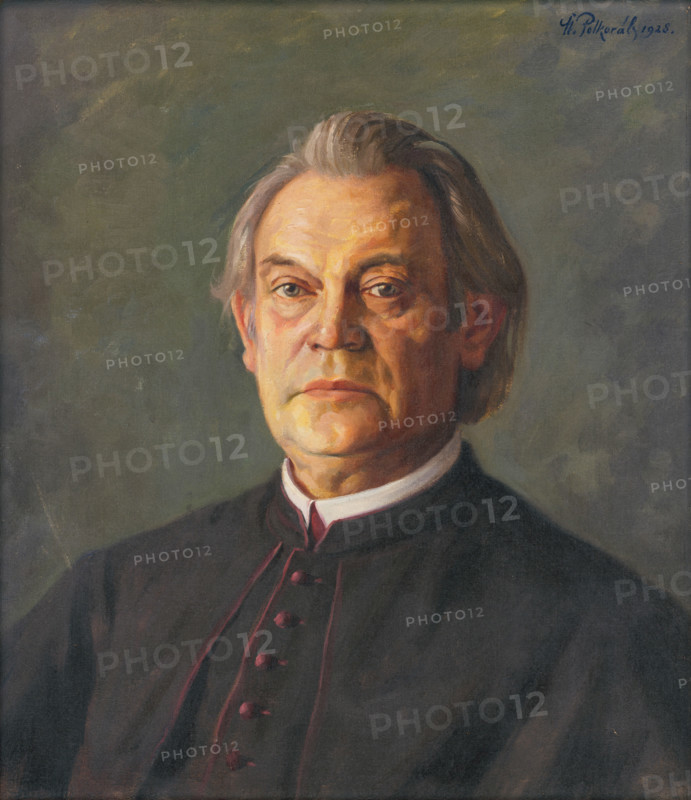 Portrait of Msgr. Kolíska, 1928. Alois Kolísek (1868-1931) was a Czech Roman Catholic priest, politician, and member of the Revolutionary National Assembly, with strong ties to Slovakia.