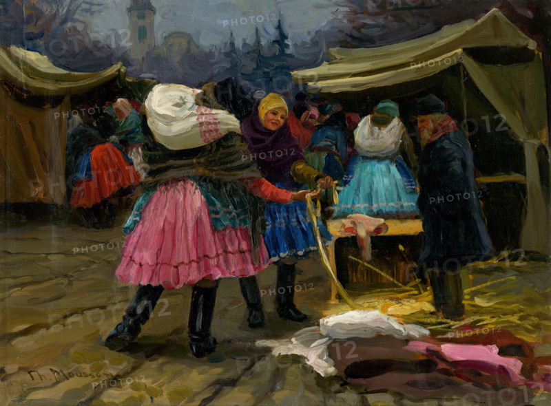 At the market, c1923.