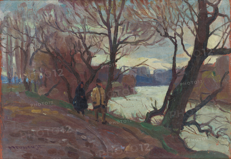 River near Michalovce, before 1920.