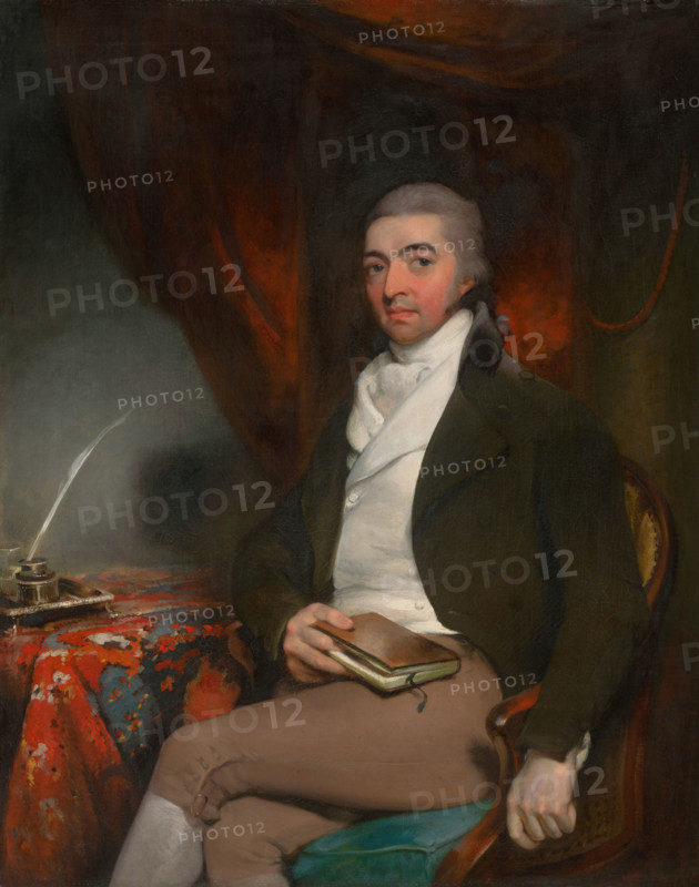 Portrait of a seated man with a book, 1790-1800.