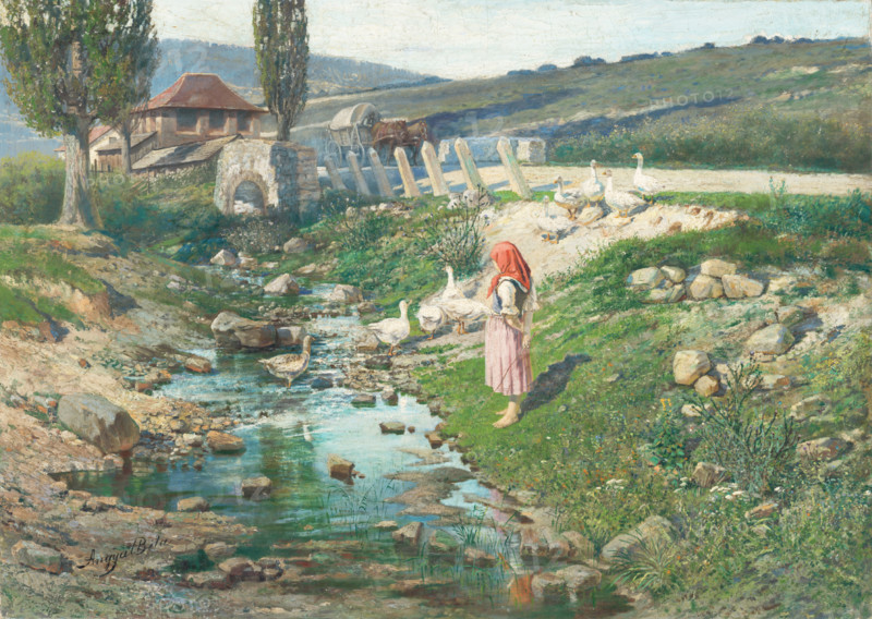 Landscape with goosegirl, 1890-1900.