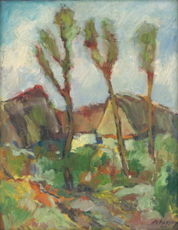 Sketch - landscape with poplars, 1933.