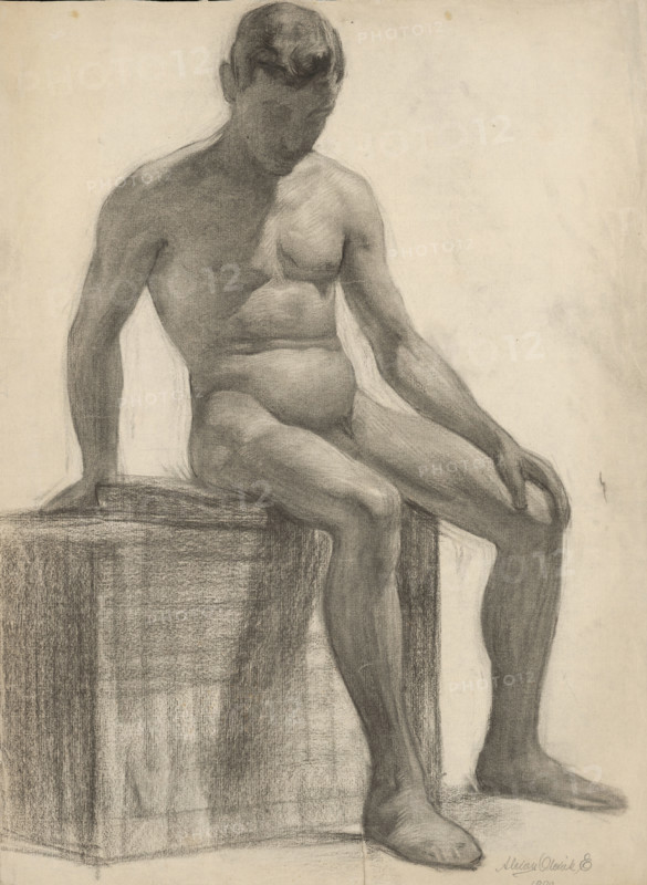 Study of a seated man, 1909.