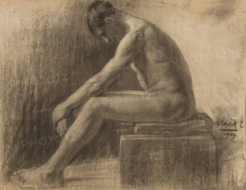 Study of a seated man, 1909.