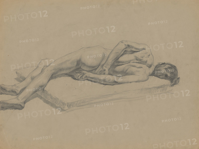 Study of a reclining male nude, 1910-1920.