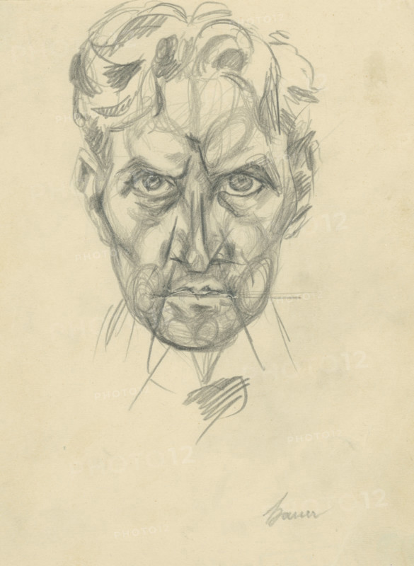 Study of a Man's Head en Face, 1922-1926.