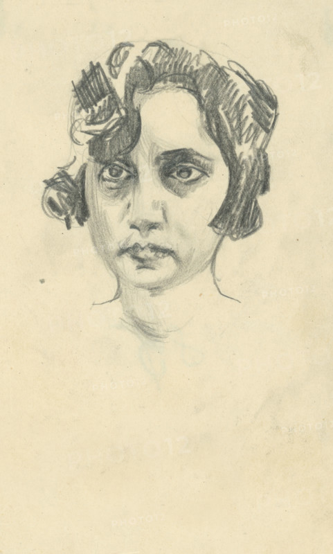 Study of a female head, 1918-1922.