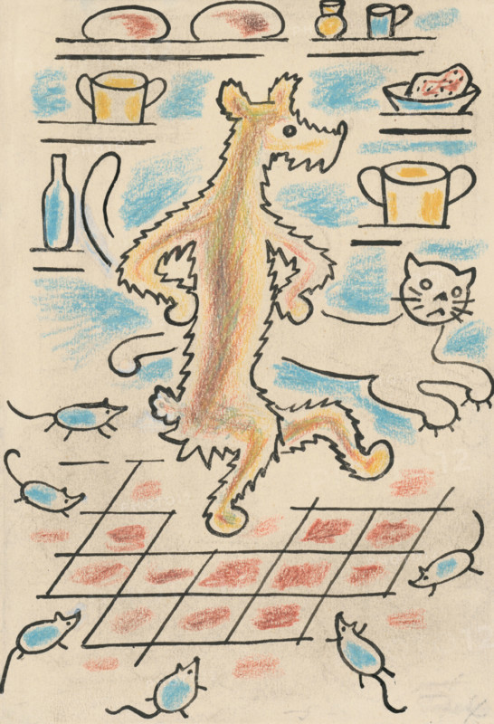 4. Talking about a dog and a cat, around 1928. Additional Info: Illustrations for the book - Josef capek. Talking about a dog and a cat: how they farmed together and about all kinds of other things. [Prague] : Dr. O. storch-Marien, 1929.