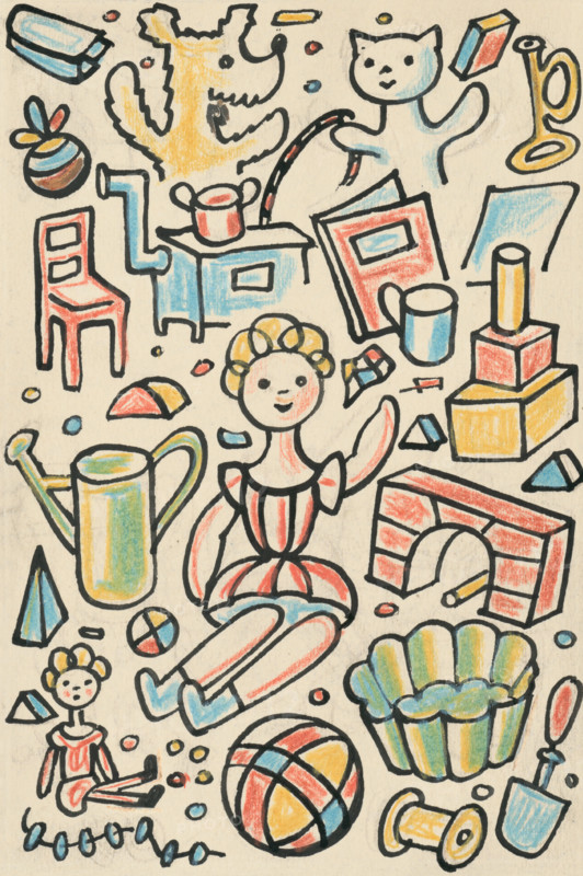 7. A story about a dog and a cat, around 1928. Additional Info: Illustrations for the book - Josef capek. Talking about a dog and a cat: how they farmed together and about all kinds of other things. [Prague] : Dr. O. storch-Marien, 1929.